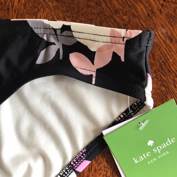NWT Kate Spade Black Floral-Print Bikini Bottom XL - Picture 7 of 11